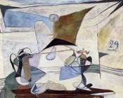 有灯的静物 - 巴勃罗·毕加索